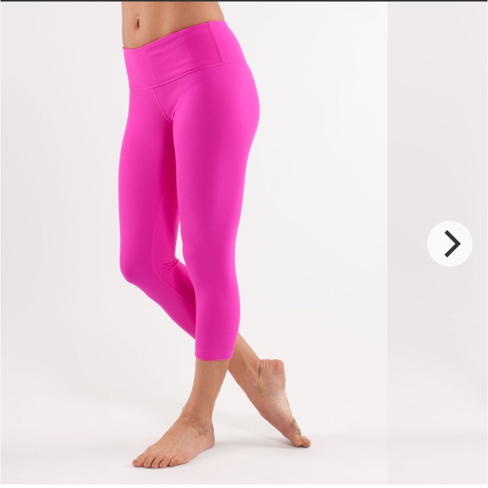 Lululemon Wunder Under Crop reversible legging Paris Pink Barbie hot Pink 8 - Picture 3 of 14